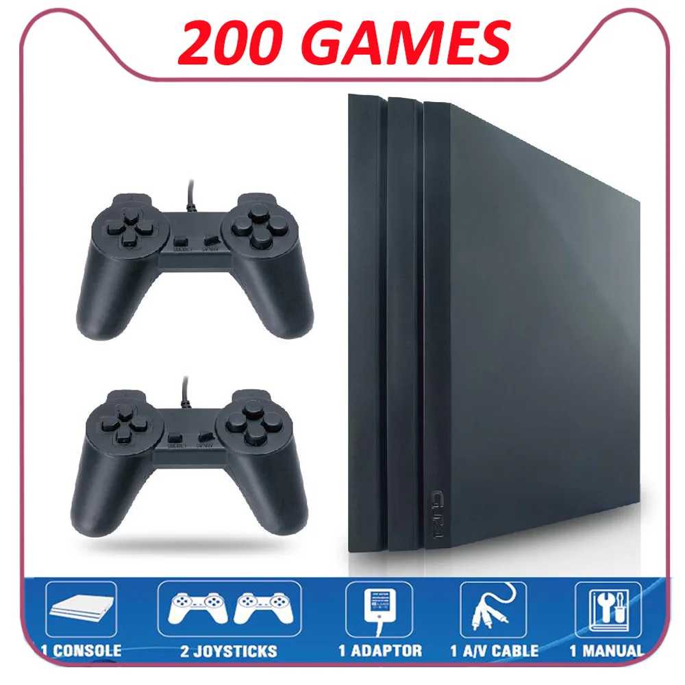 Jogador de Jogo Construído em 200 Console Jogo Retro Clássico Vídeo Game Gs4 Pro tv 8 Bit