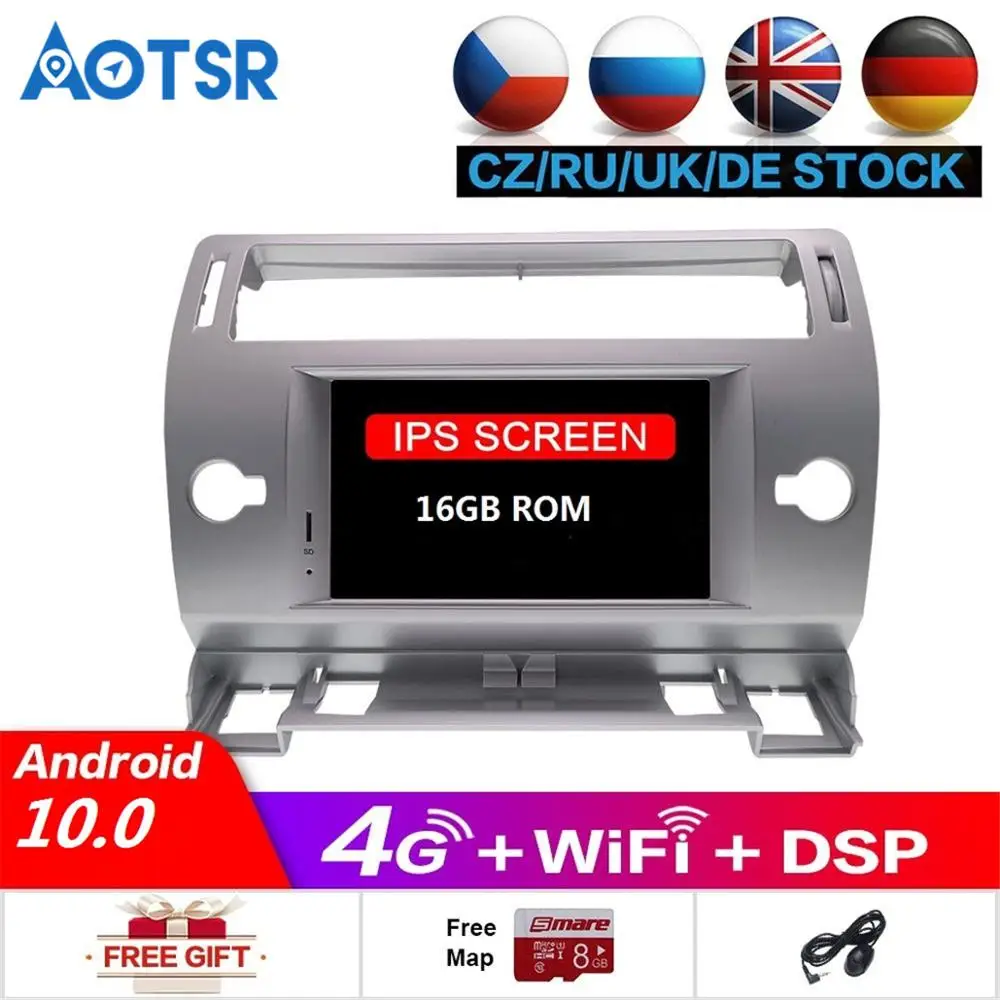 Android 10 0 автомобильный DVD плеер GPS ГЛОНАСС Navi для Citroen C4 C Triomphe Quatre 2005 2006 2007 2008 2009