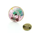 Модная брошь со вкусом Диснея Минни Микки, стеклянная булавка с кабошоном, аксессуары, ювелирные изделия, сувенирные украшения