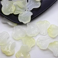 50pcslot new creative glass petal leaves beads connectors for diy earrings hairpin jewelry making findings accessories