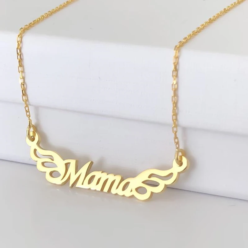 Милое ожерелье с крыльями ангела на заказ именное подвеска из нержавеющей стали