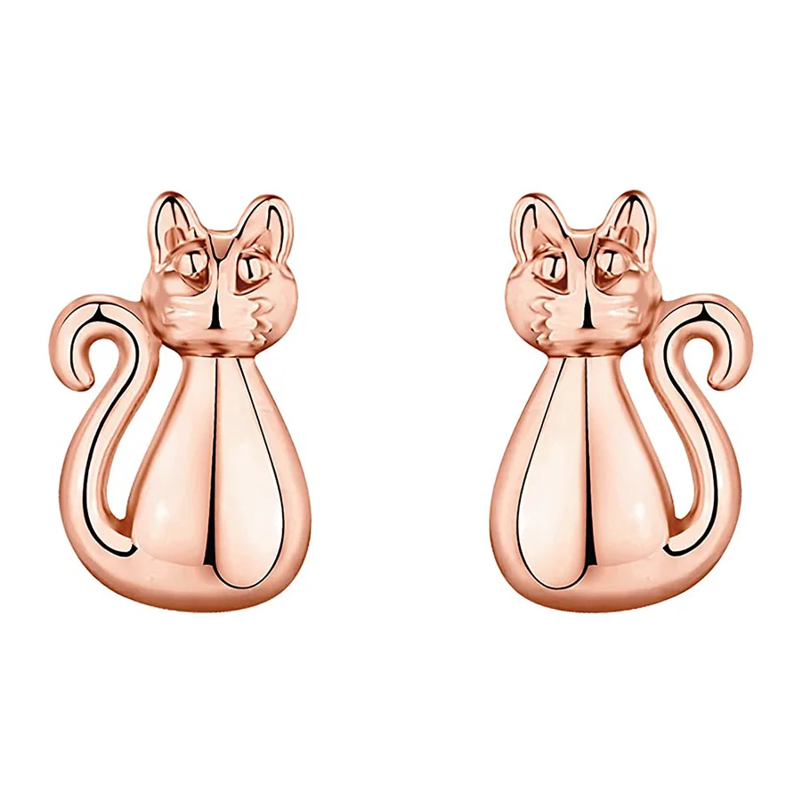 

Женские серьги-гвоздики из серебра 2021 пробы, в виде кота