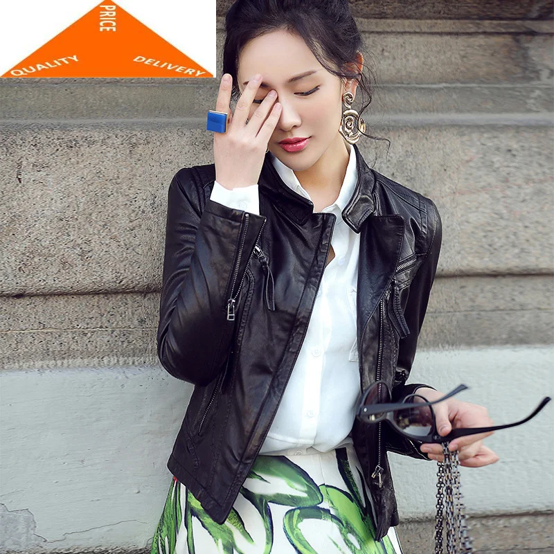 

Куртка женская Байкерская из натуральной овечьей кожи, 100%