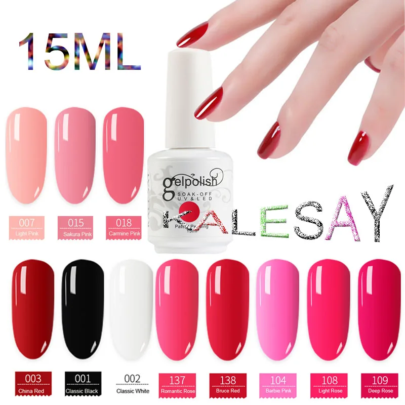 УФ светодиодная лампа Гель-лак для ногтей хорошее качество 15 мл красный Цвет