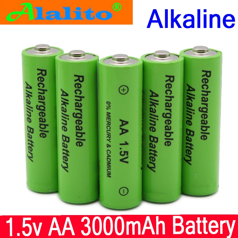 1/2/4/8/10/20 шт. АА перезаряжаемая батарея 3000mah 1,5 V Новые щелочные Перезаряжаемые батарея, батарея для Светодиодный светильник игрушка mp3