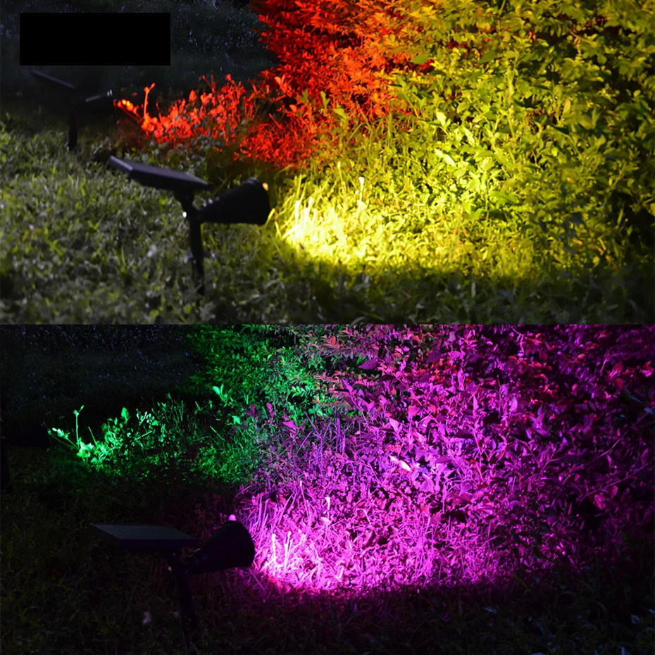 

7 LED outdoor Solar Lamp decor Spotlight Lawn Christmas party Waterproof Panel Power Adjustable Flood Light colorful Garden Yard