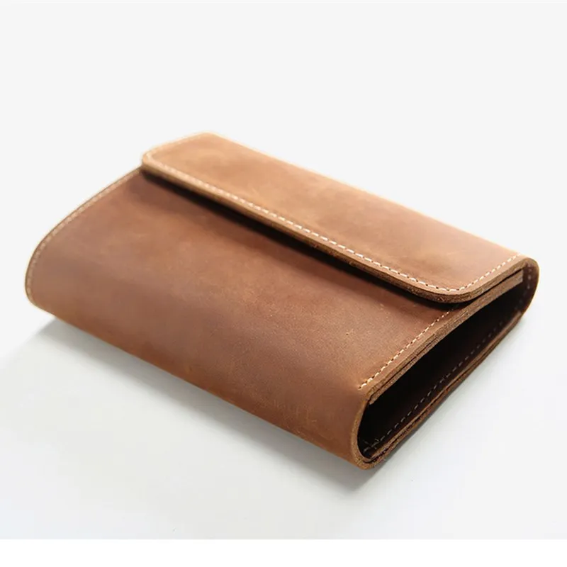 Кошелек LEACOOL из натуральной кожи для мужчин и женщин винтажный короткий