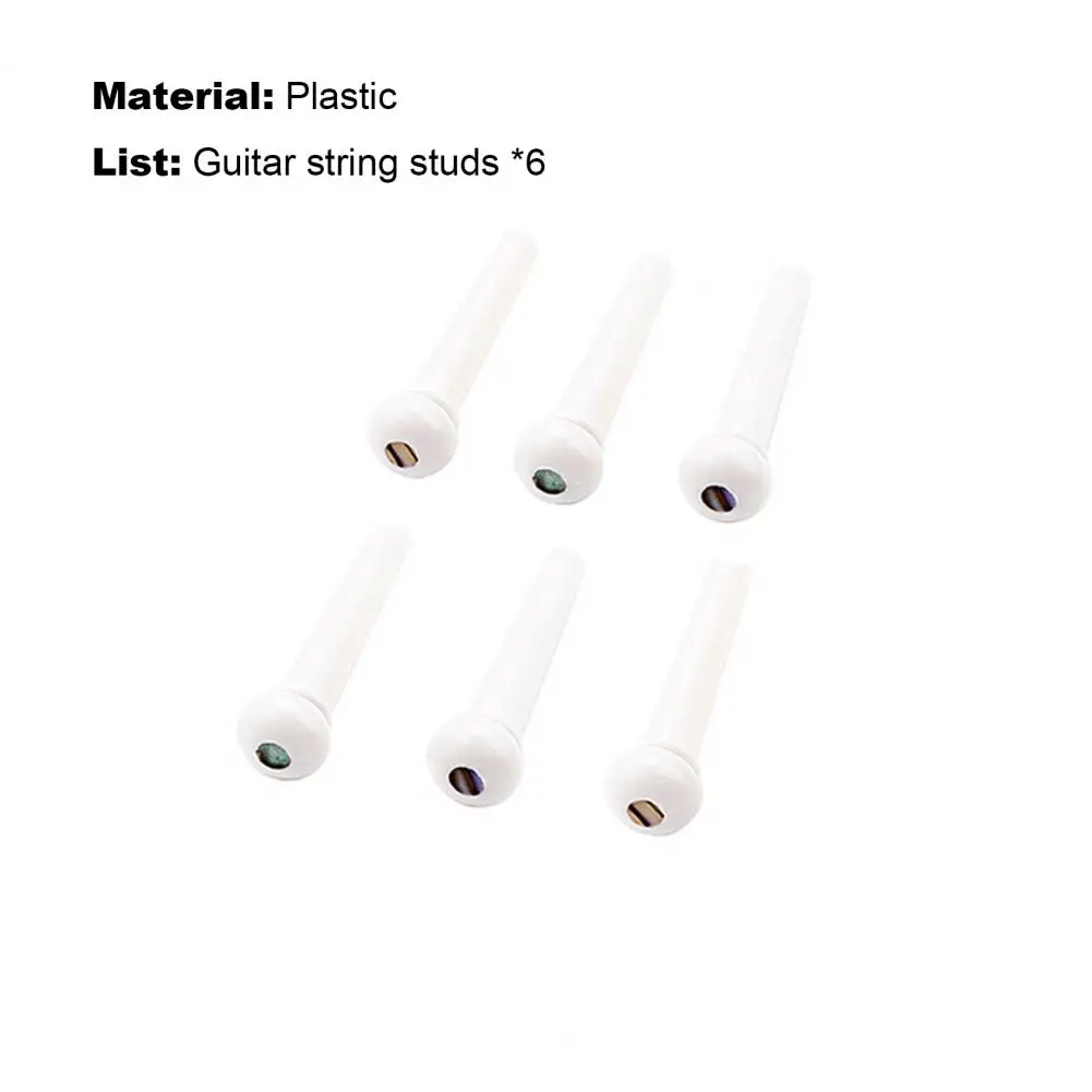 

6Pcs Guitar Bridge Pins Corrosion Resistant Replacement Plastic Guitar Strings Fixing Nail Musical Accessories for Instrument