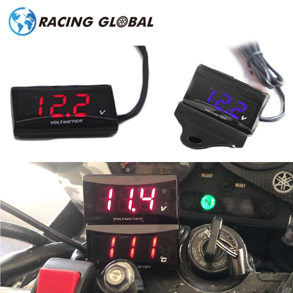 Вольтметр ALCON Racing KOSO для мотоциклов мини вольтметр измеритель напряжения тестер