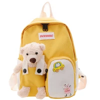 cartoon bear canvas school bags children backpacks kindergarten animal kids backpack children school backpack for girls boys bag