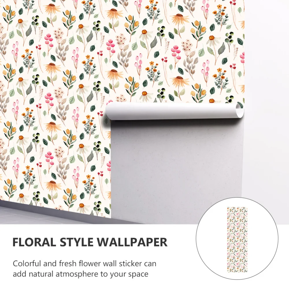 

1 Set Flower Style Wallpaper Living Room Bedroom Seamless Wall Stickers