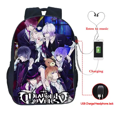 Рюкзак для влюбленных аниме Devil IK для мальчиков и девочек, школьный рюкзак, женский рюкзак для книг, мужской рюкзак, школьный подарок, дизайн...