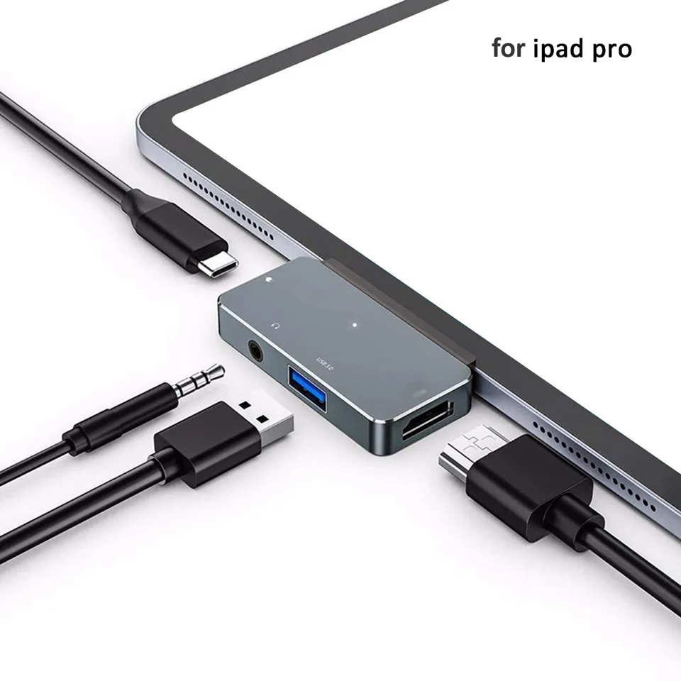 OUTMIX USB C Hub to 4K HDMI-compatible Adapter with USB-C PD USB3.0 3.5mm Jack Port Type Dock for iPad Pro Macbook Pro/Air | Компьютеры и
