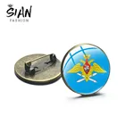 Брошь в виде знака военной силы Российской армии, брошь-значок ручной работы из стекла с фотографией СССР