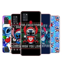christmas gift stitch for samsung a51 a91 a81 a71 a41 a31 a72 a52 a02 s a32 a12 a42 a21 s a11 a01 uw transparent phone case