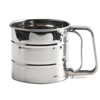 flour sieve cup stainless steel shaker sieve cup mesh crank flour icing powdered sugar sifter