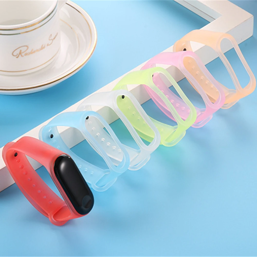 

Translucent Strap For Mi Band 5 Strap Original Bracelet Silicone Strap for Xiaomi Mi Band 4 3 Correa Wristband Pulseira Miband