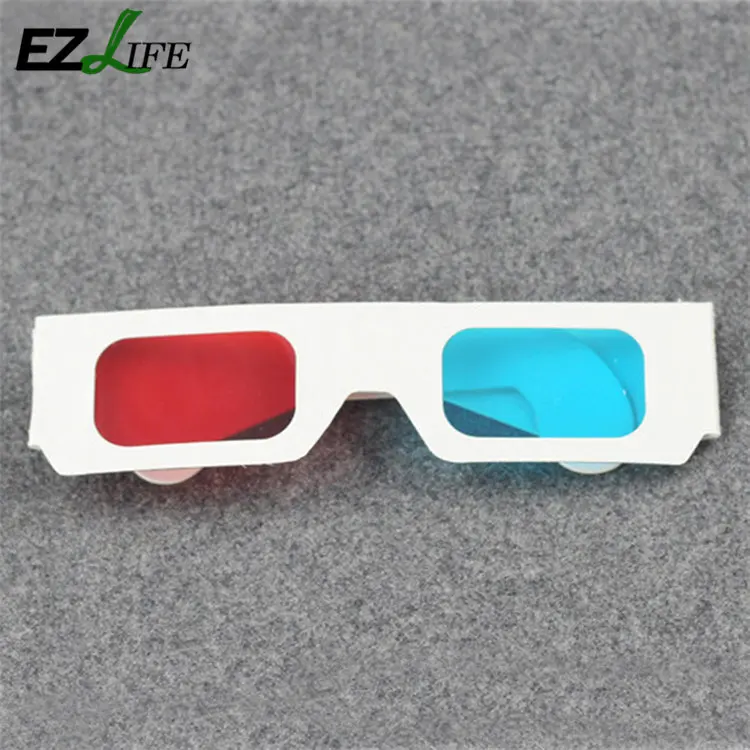 1x Universal Anaglyph Cardboard Paper Red Blue Cyan 3D Glasses For Movie Fast | Спорт и развлечения