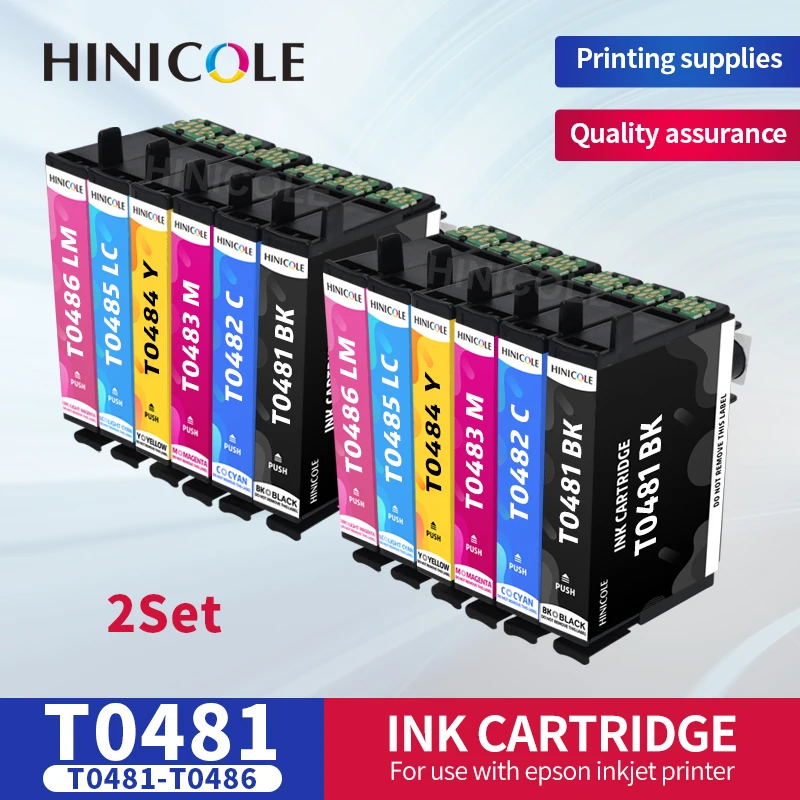 HINICOLE T0481-T0486 картриджи с чернилами ARC чип для Epson Stylus Photo R200 R300 R300M R320 R340 RX500 RX600 RX620