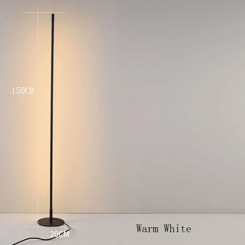 Floor Lamp Warm Скандинавский минималистичный светодиодный оригинальная Напольная Лампа простая линия стоячие лампы для гостиной черные металлические светильники - Цвет абажура: Floor Lamp Warm