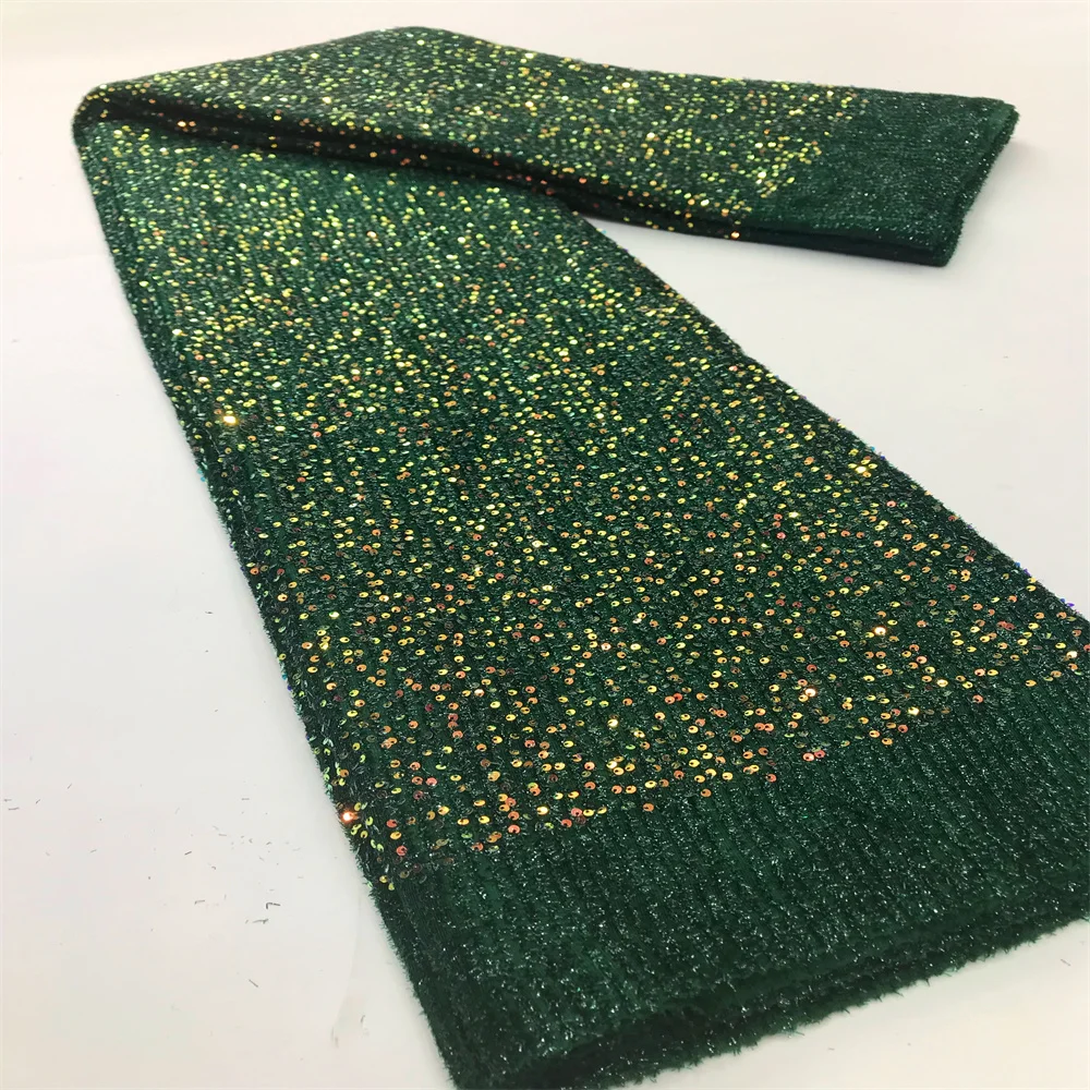 

Green French Velvet Lace Fabric 2021 High Quality Lace With Sequins Latest African Nigerian Embroidery Tulle Lace Fabric