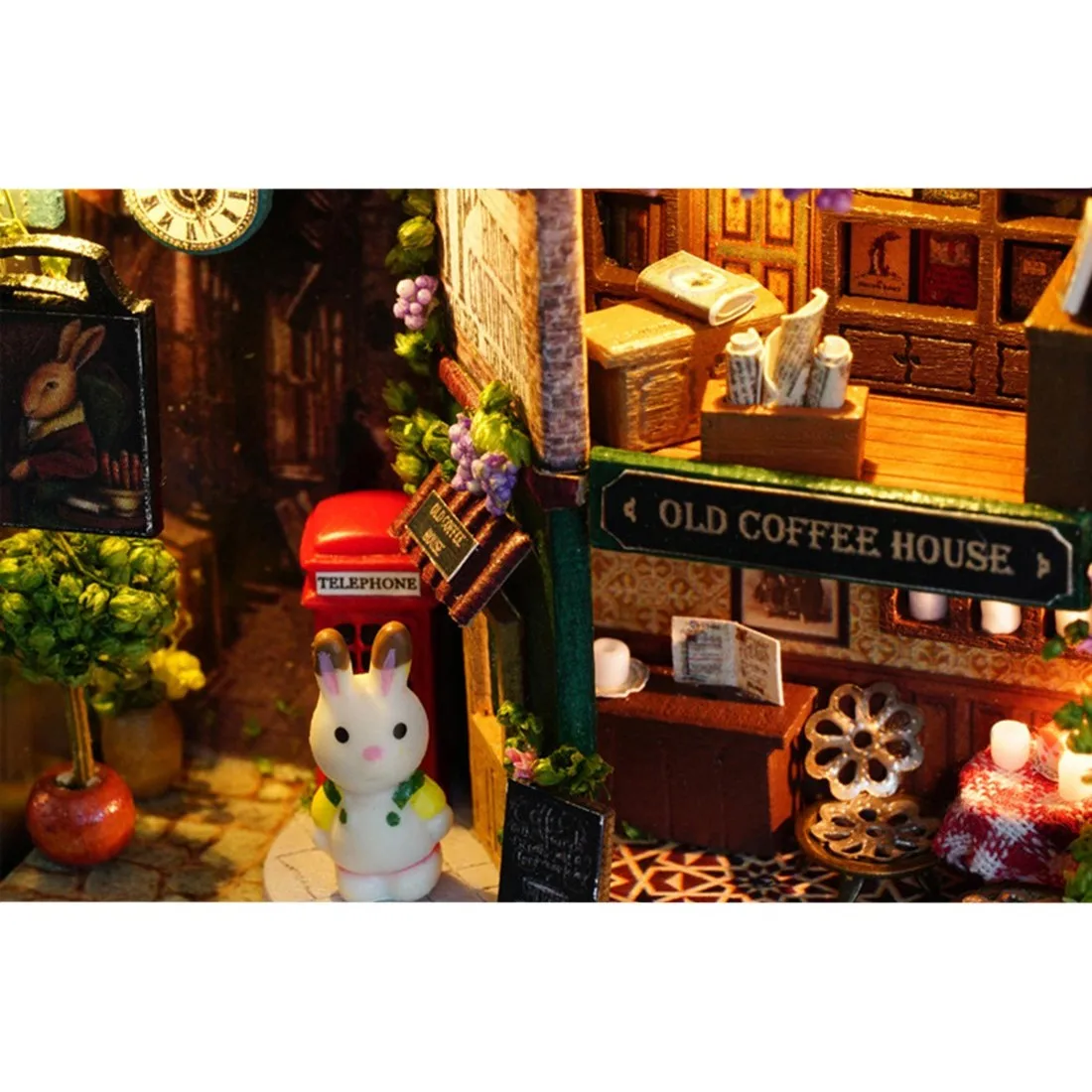 DIY Household Dollhouse Street Corner 3D Assembly House Kit Beautifully Designed Model LED Lights Night Box Theater Gift | Игрушки и
