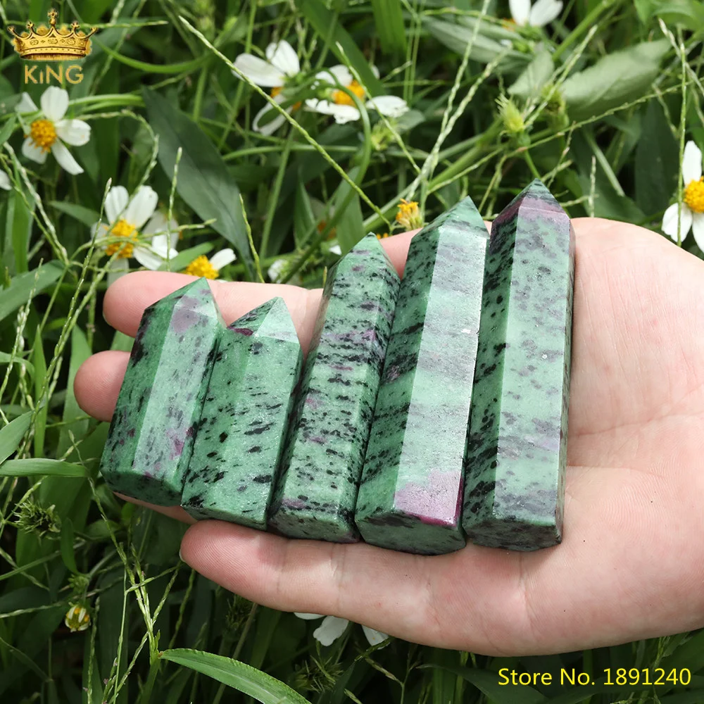 

Natural Epidote Quartz Column Healing Point Energy Jewelry Quartz Crystal Wand Point Healing Jewelry Home Room DIY Decoration