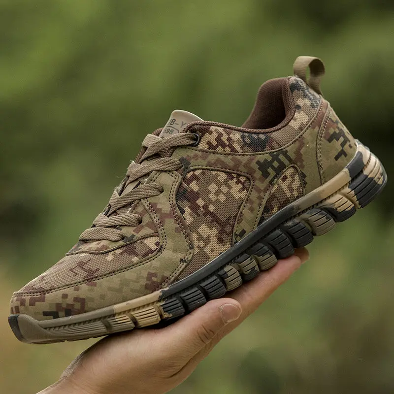 Desert jungle digital camouflage men's military training running anti-skid sports wear-resistant breathable traininghiking shoes