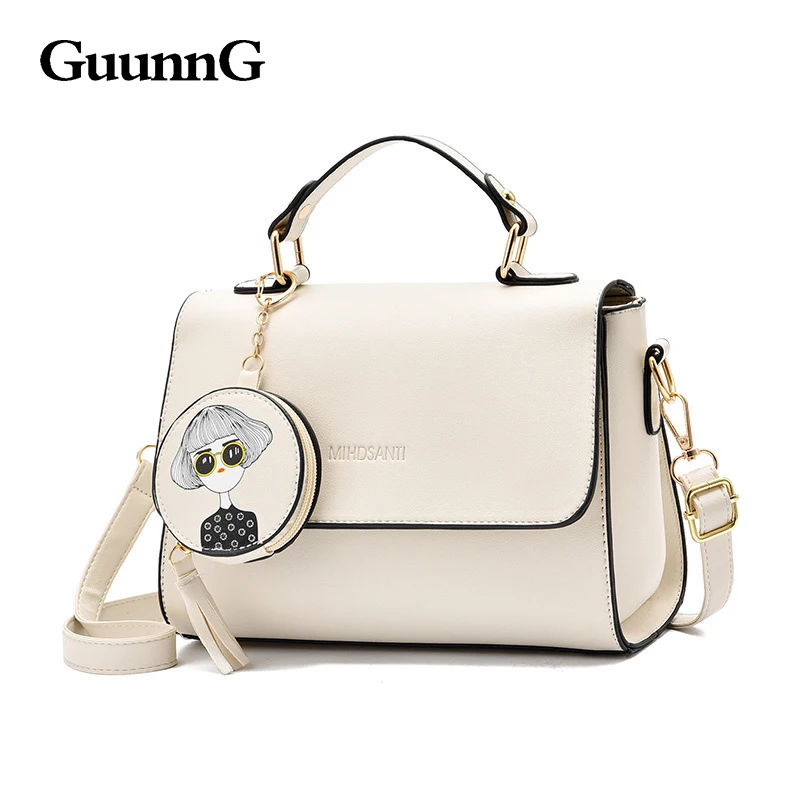 GuunnG crossbody bags for women Model clk-w887 shoulder bag Fashionable Student small square Rice white Women's handbags |