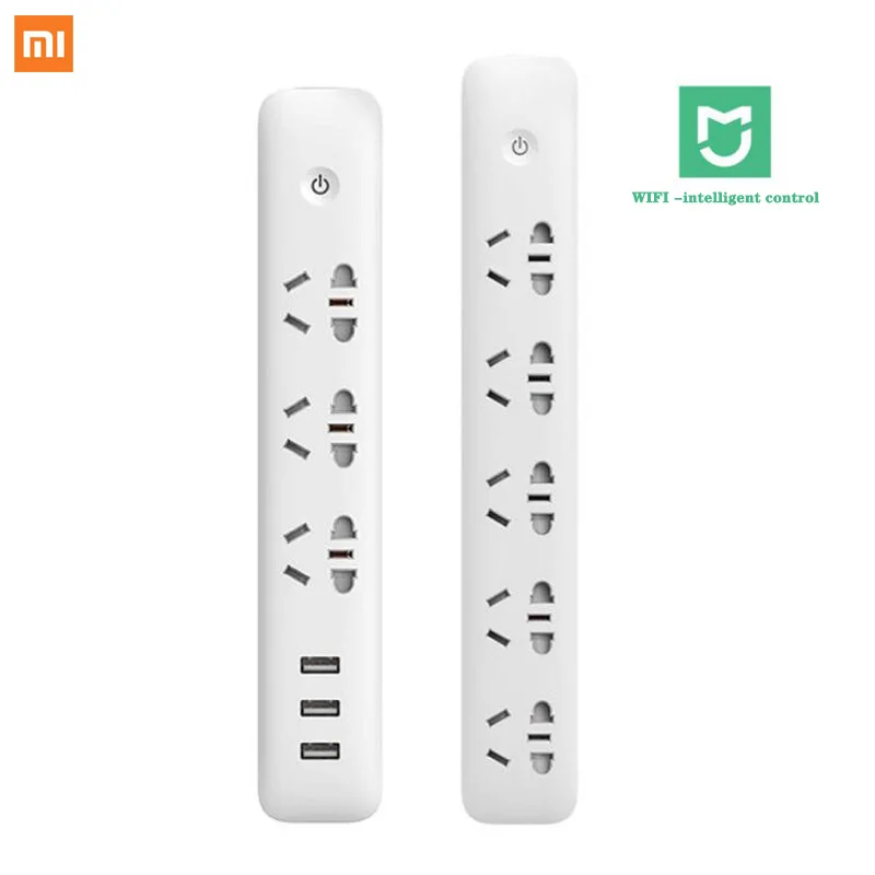 Xiaomi Mi дома wifi интеллектуальная розетка бытовой удлинитель плата питания USB быстрая зарядка 2500 Вт 10A 250 В