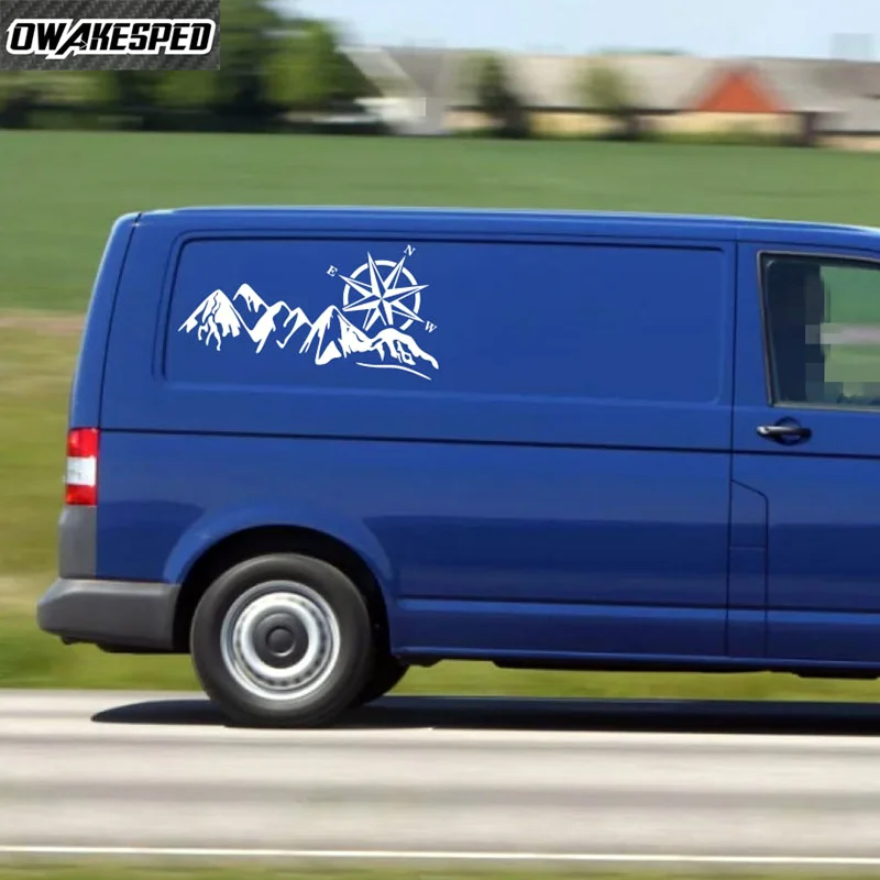 2 SZTUKI do sportów górskich Naklejki na boczne drzwi kompas Kompas Grafika Pokrywa silnika samochodowego Dekoracyjne naklejki winylowe Akcesoria