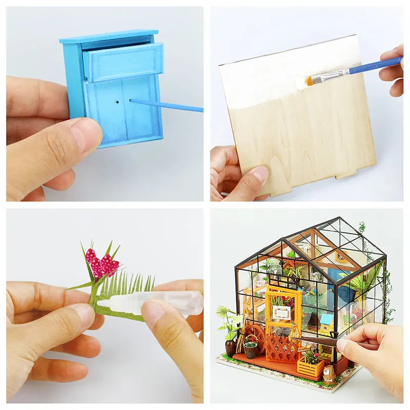 Кукольный дом мебель Diy Миниатюрный 3D деревянный набор миниатюрных моделей украшения Кукольный домик игрушки для детей подарок Сэм кабинет