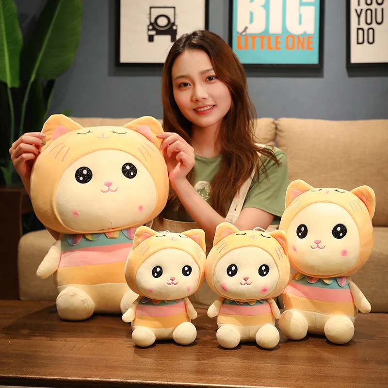 

23-45CM Rainbow Cat Plush Toy Orange Cat Plush Toys Lovely Anime Cat Doll Birthday Gift For Children Cute Cat Pillow for Girls
