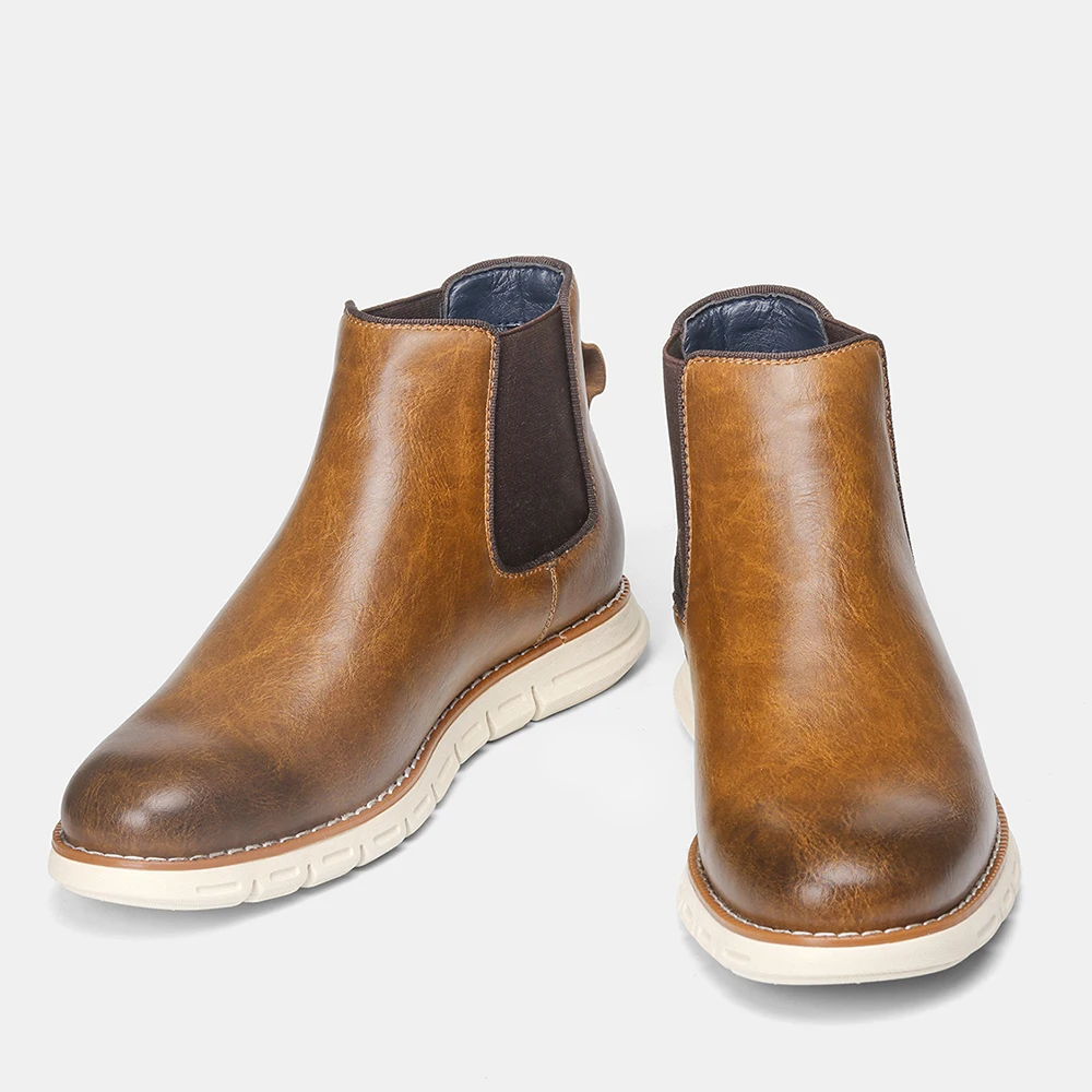 Мужские брендовые Ботинки Челси больших размеров 2020 удобные модные кожаные