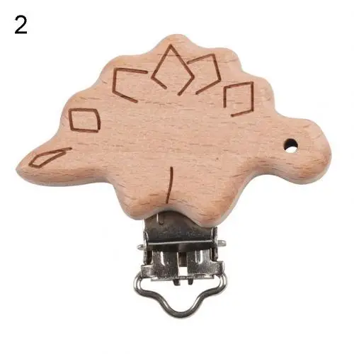 Dinosaur Мультфильм животных деревянные детские соски клип цепь игрушка DIY молярный Прорезыватель аксессуары - Цвет: Dinosaur