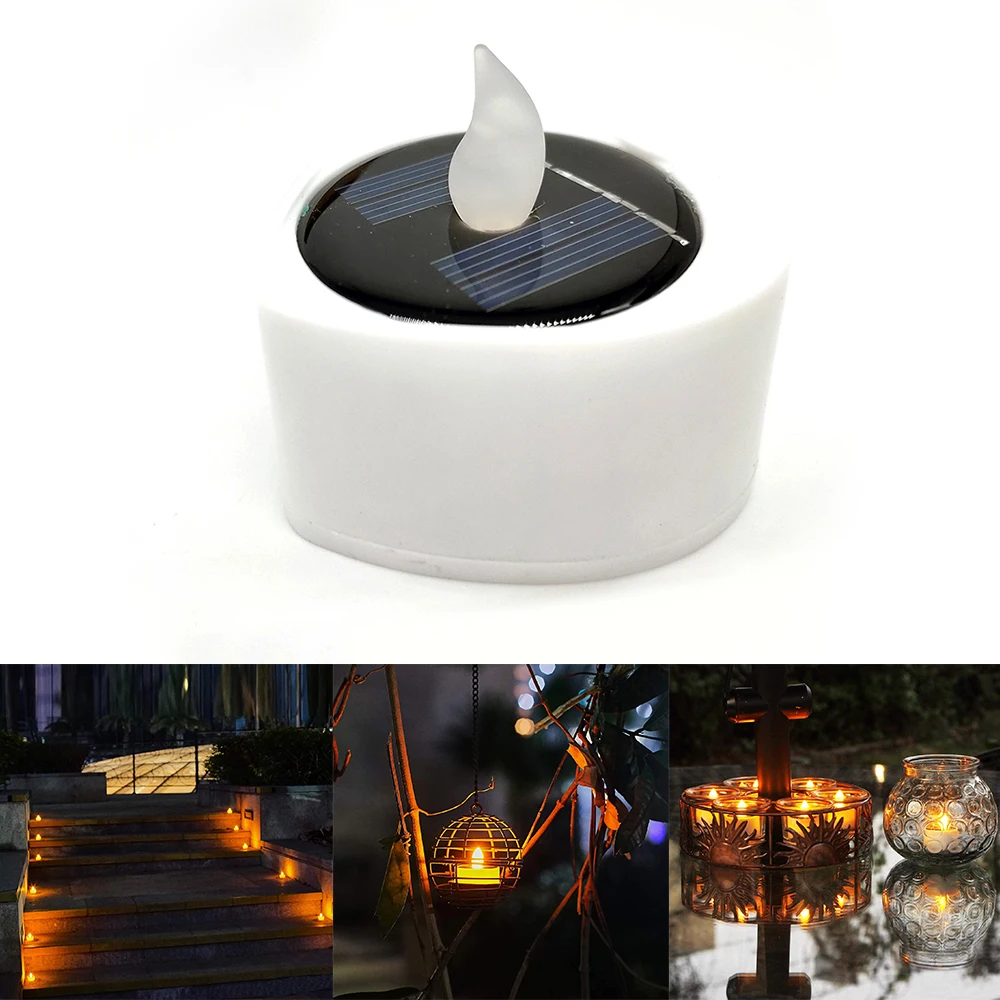 6 шт. Солнечный Электронная Свеча светильник LED лампы в форме свечи пламени чай на