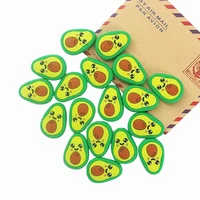 chenkai 10pcs silicone avocado beads diy baby teether shower cartoon necklace chewing pacifier dummy sensory toy accessories