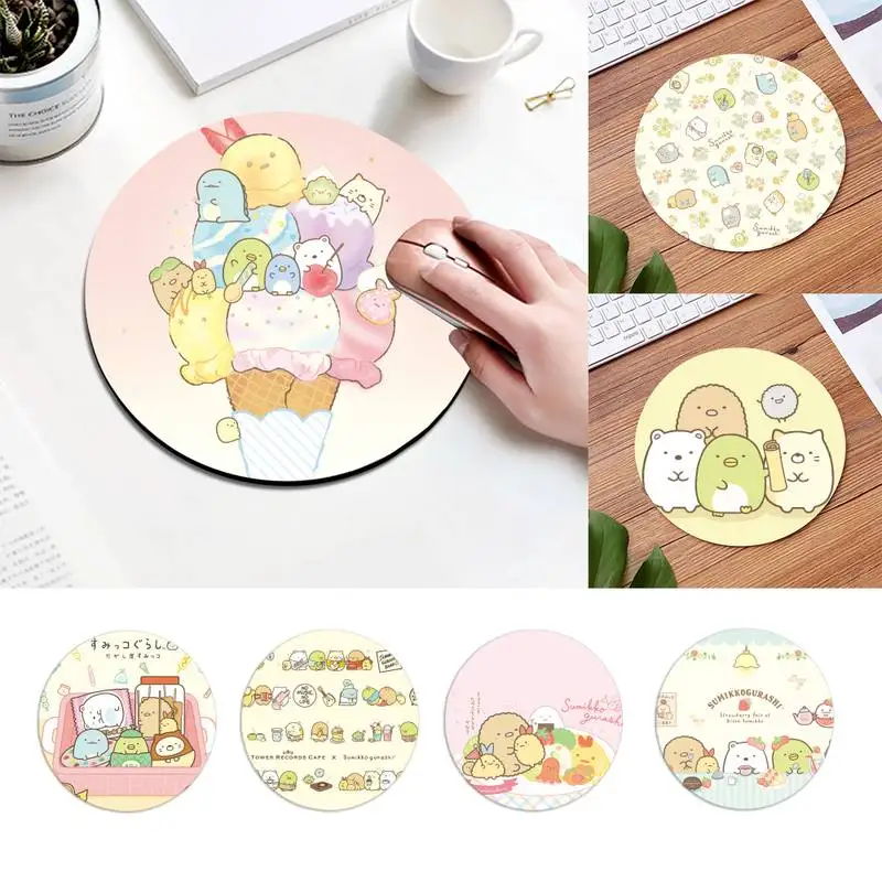 

Cartoon Sumikko Gurashi gamer play mats Mousepad Comfortable Round Mouse Pad Planet Series Mat Desktop DIY Custom desk mat