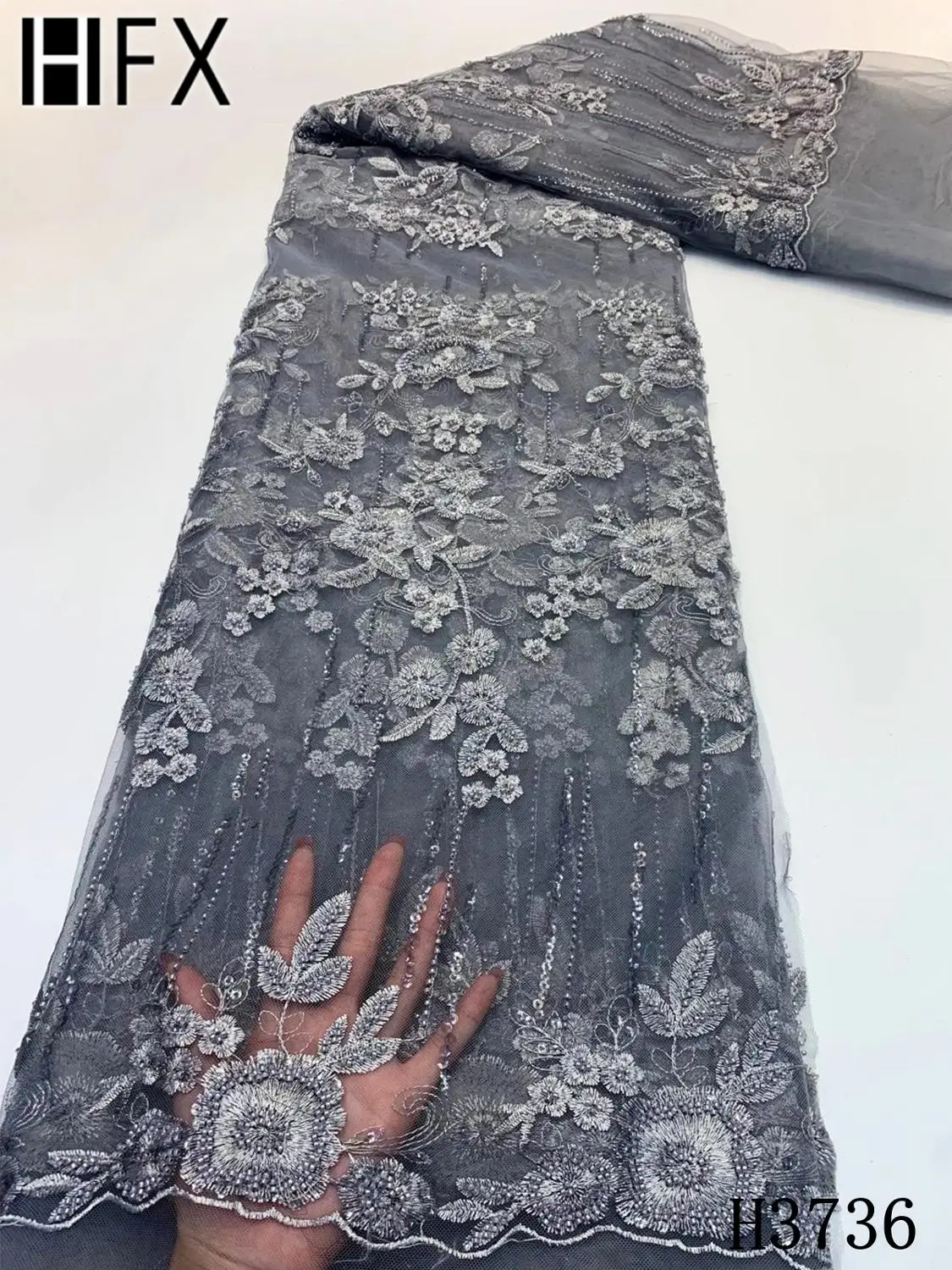 Роскошная кружевная ткань с блестками 2019 Высококачественная африканская