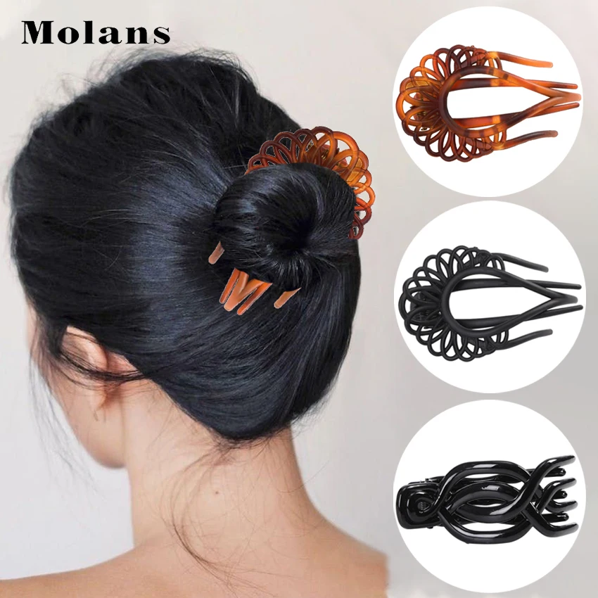 

MOLANS New Ladies Retro Design Hair Pin ​high Quality Girl Hair Comb Ball Head Set Hair Device Bath Clip Winter Hair Accessories