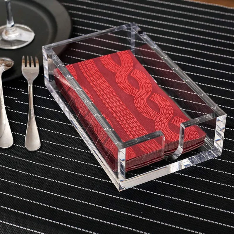

Acrylic Towel Napkin Holder,Clear Bathroom Paper Hand Towels Storage Tray for Kitchen Or Dining Room