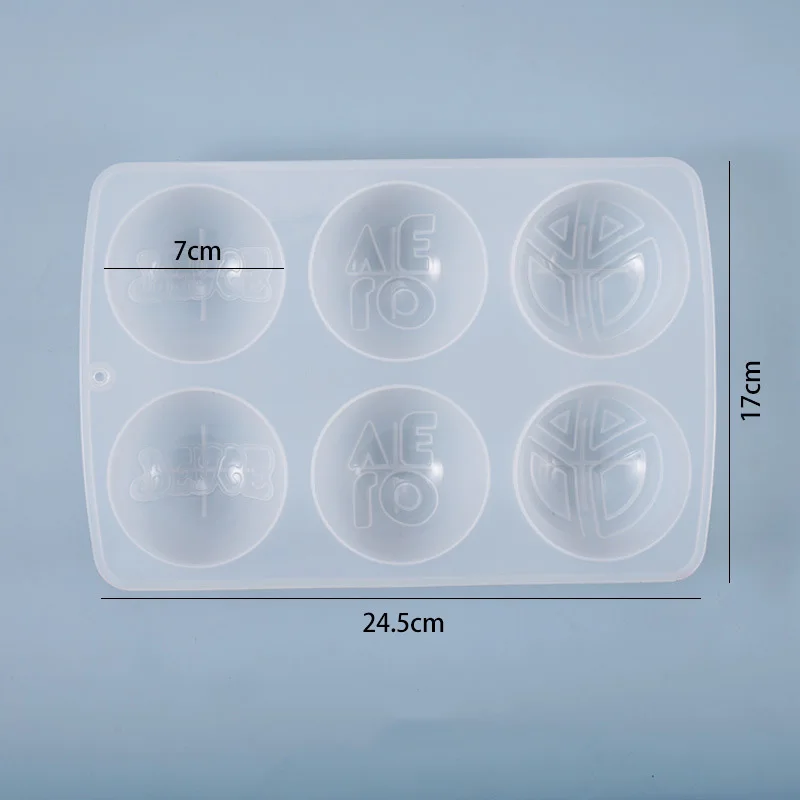 

Diy Crystal Glue Mold Round Letter 6 Grid Cake Table Decoration Creative Mirror Silicone Mold