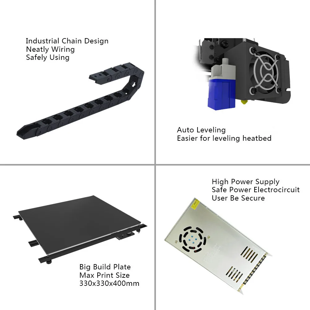 Tronxy 3D принтер X5SA-400/X5SA Высокая точность 400*400*400 мм большой размер печати 3,5 дюймов TFT сенсорный экран PLA ABS Нити