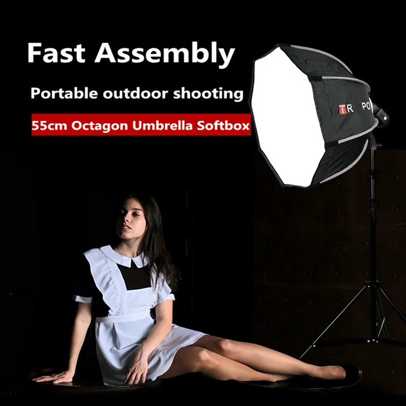 

55cm Portable Outdoor Octagon Umbrella Softbox For Godox V860II TT600 TT685 YN560 III IV TR-988 Flash Speedlite Soft Box