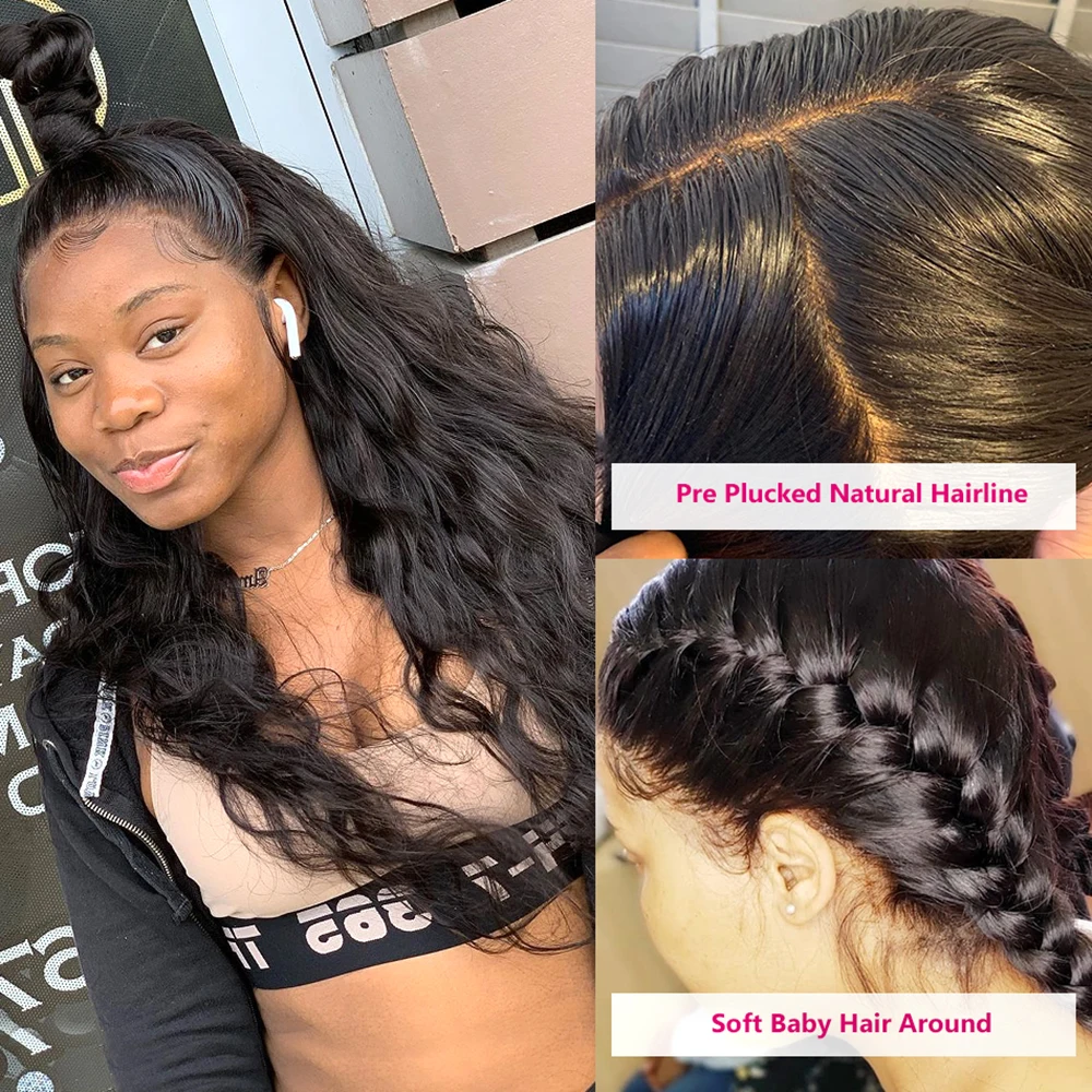 Парики из натуральных волос на кружеве без клея перуанские Волнистые