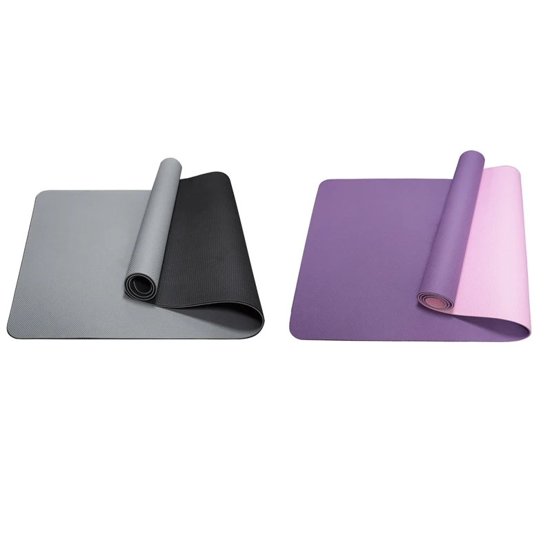 

Двухсторонний нескользящий коврик для йоги из ТПЭ, 6 мм, X 61 см, пилатес для дома в тренажерном зале