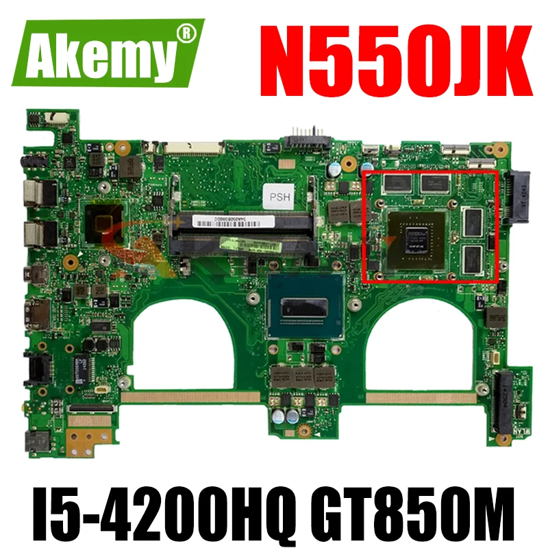 

N550JK материнская плата для ноутбука For Asus N550jv N550JK N550J N550JX I5-4200HQ GT850M GPU материнская плата 100% ТЕСТ ОК