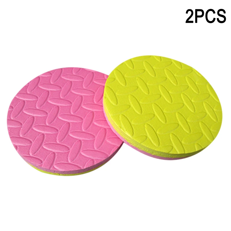yellow pink 2 шт. круглый Йога наколенники подушки запястья локоть коврики портативный для тренировки SAL99 - Цвет: yellow pink