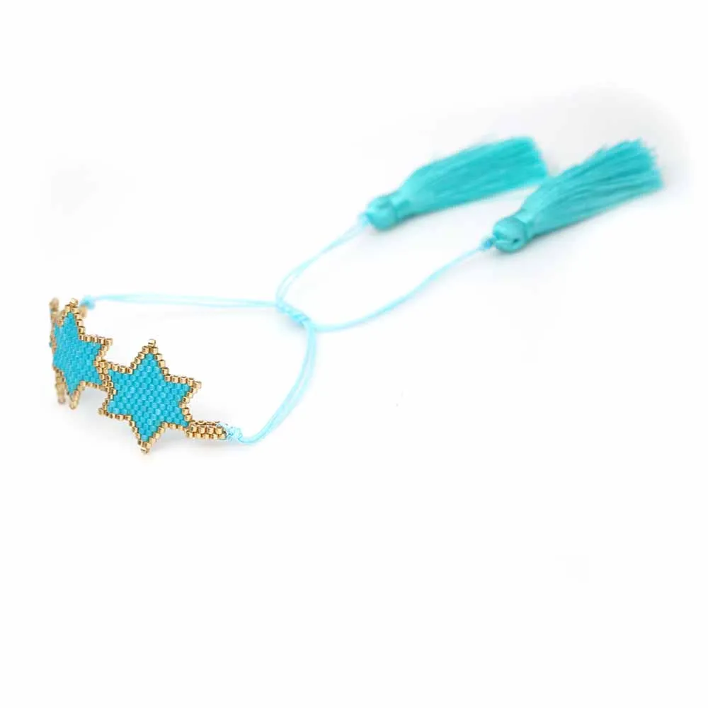 

Go2boho Miyuki Bead Bracelets Blue Star Bracelet For Women 2021 Trendy Tassel Jewelry Handmade Jewellery Boho Friendship Gift