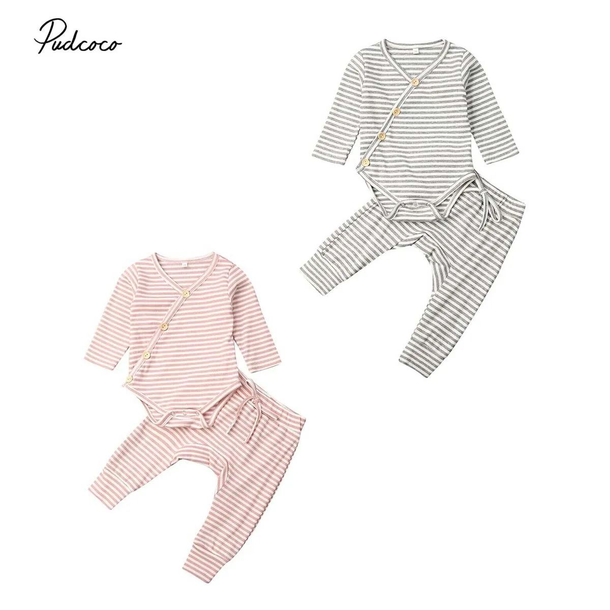 

0-18M Baby Autumn Clothes Set 2PCS Newborn Babies Girl Boy Clothes Sets Knitted Bodysuit Jumpsuit Pants Outfit Baby Set